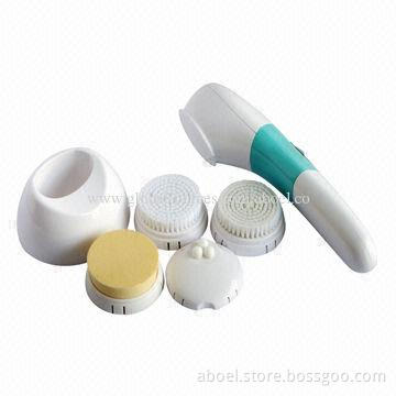 Sonic Facial Brush for Cosmetic Cleaning with 4 Replacement Heads